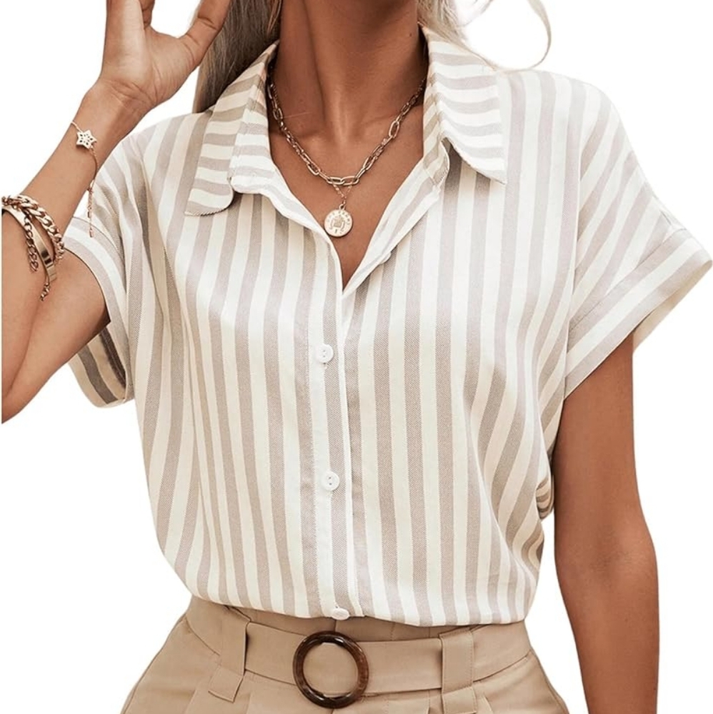 Verdusa Striped khaki Shirt
